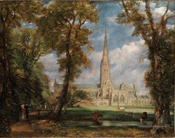 Cathédrale de Salisbury romantique John Constable Peinture à l'huile